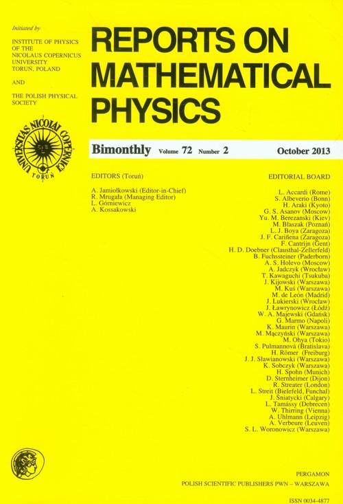 

Reports on Mathematical Physics 72/2 Pergamon