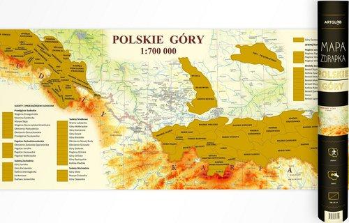 

Polskie góry - mapa zdrapka 1:700 000