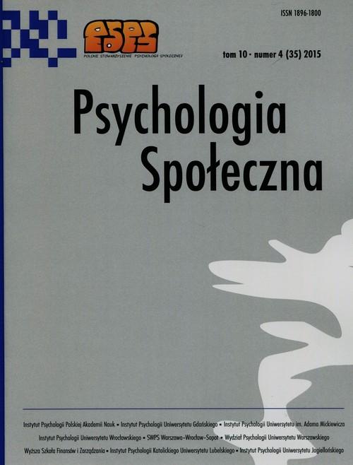 

Psychologia społeczna 4/2015 Tom 10