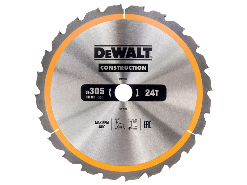 

DeWalt DT1958 tarcza piła do drewna 305mm 30mm 24z