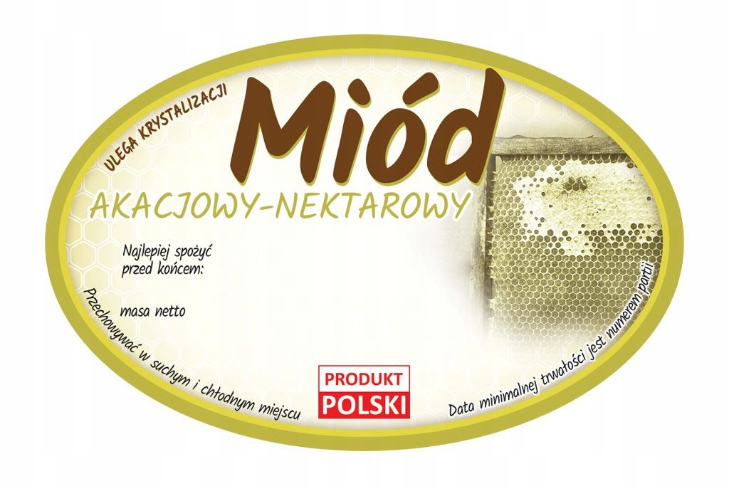 

Etykiety na Miód Akacjowy (100szt) wzór E363