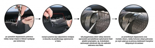 SKODA FABIA 2 II OD 2007-2014r POKROWCE SAMOCHODOWE TYPOWE TYŁ FOTELE 2/1 Typ pokrowiec