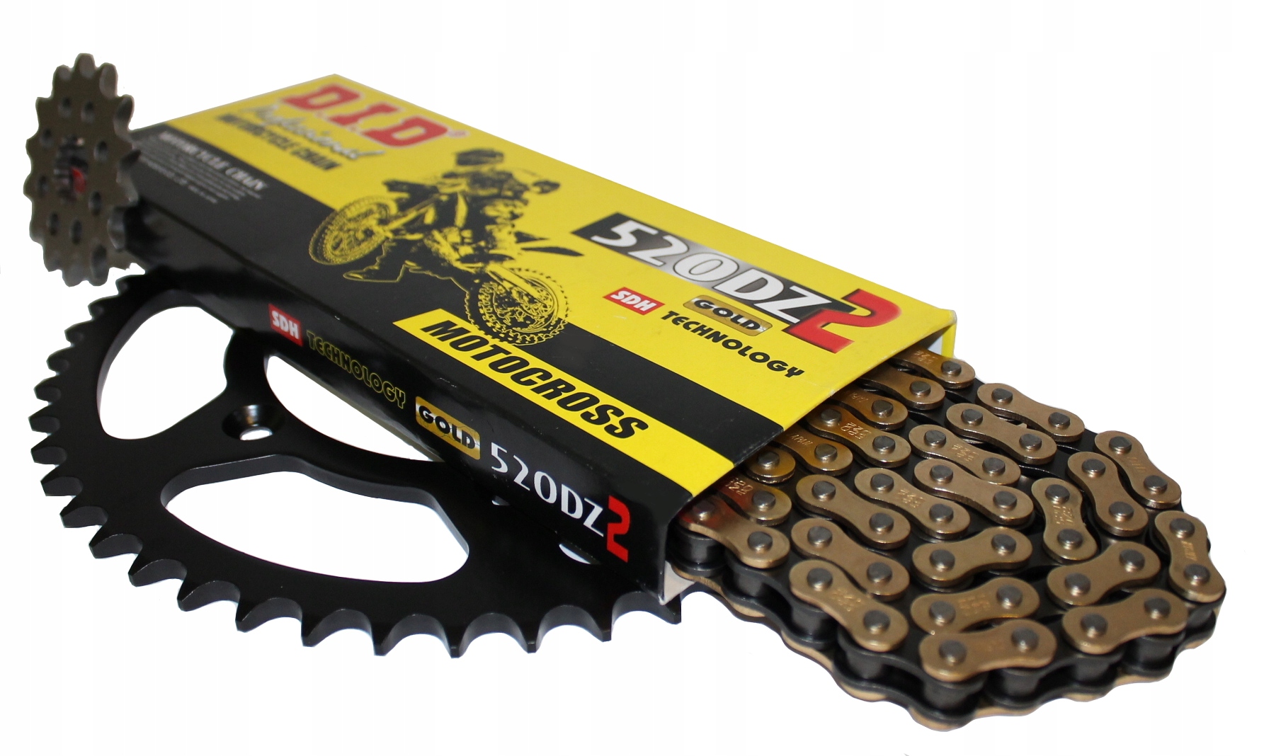 Sada pohonu Yamaha Yz 250 2T 1992r Ozubení Řetěz S. Zesílený Gold