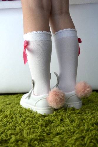 Podkolanówki dziecięce KOKARDKA RÓŻ rozm. 2-5 lat Rozmiar 104