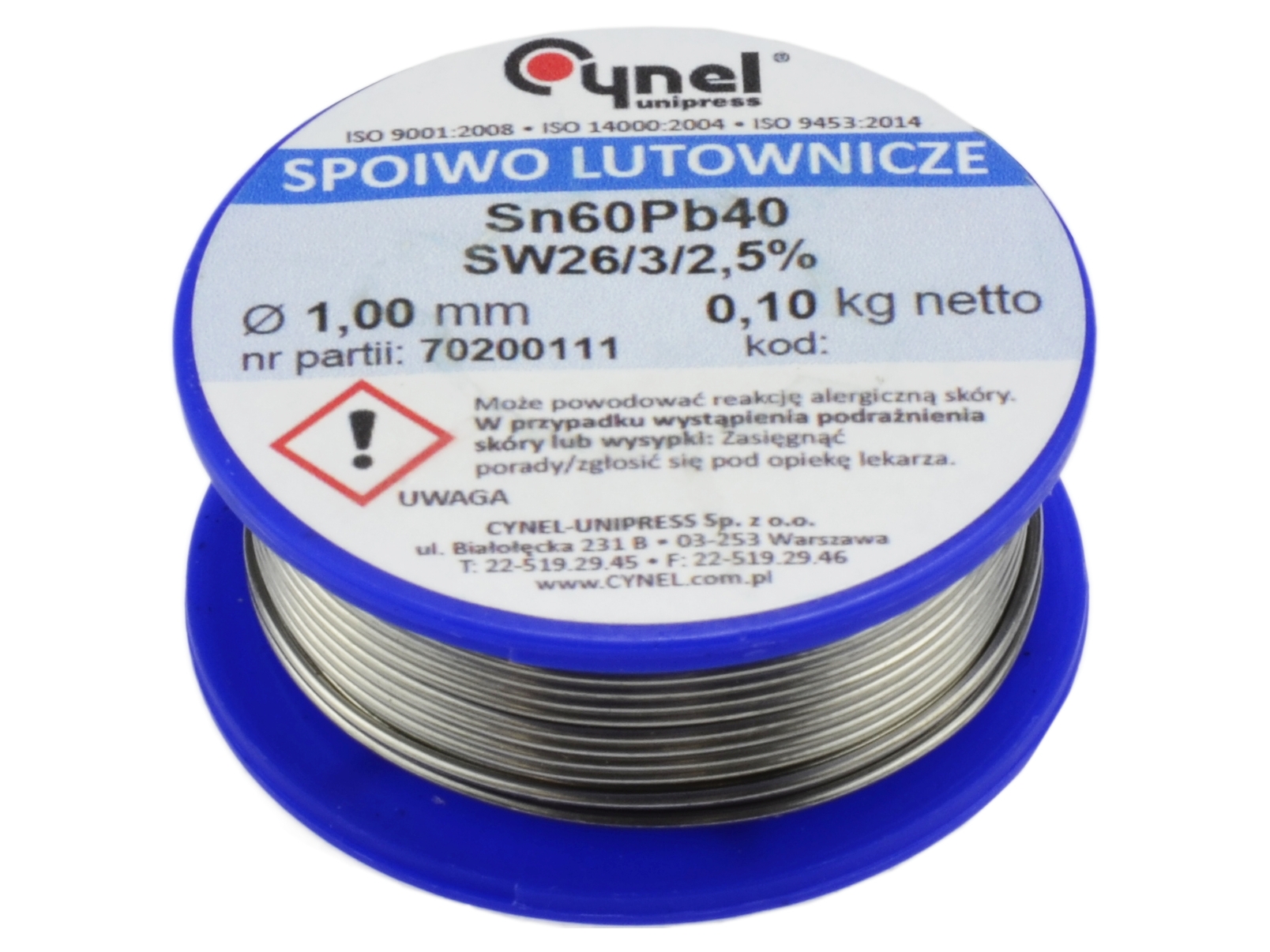 

Cynel cyna z topnikiem do lutowania 100g 1mm