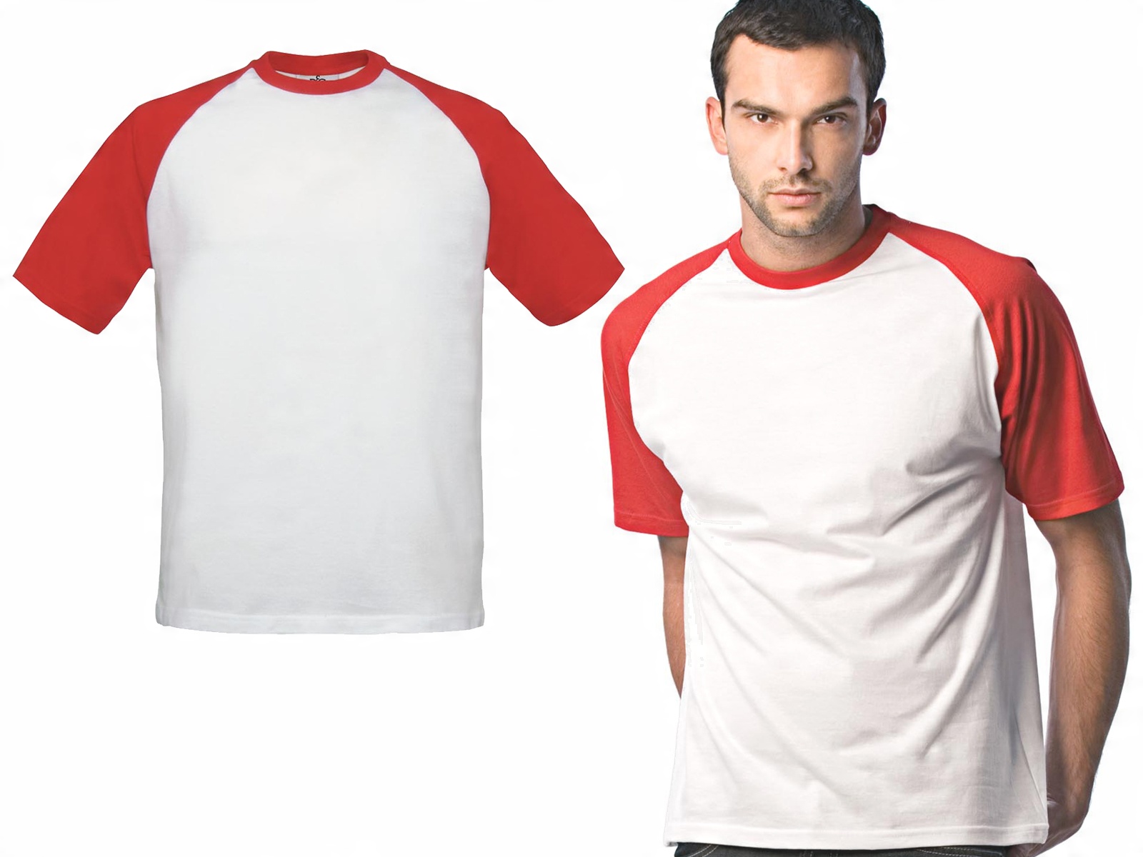 

Koszulka T-shirt B&c Baseball Ring Spun M