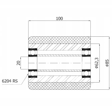 ROLKA 85x100mm do WÓZKA PALETOWEGO rolki PALECIAKA Marka Zabi
