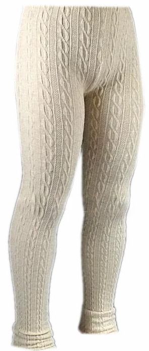 

Calzedonia legginsy etno beżowe dzianina wzór 146