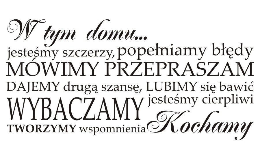 

Napis na ścianę naklejka cytat W tym domu ... - 60