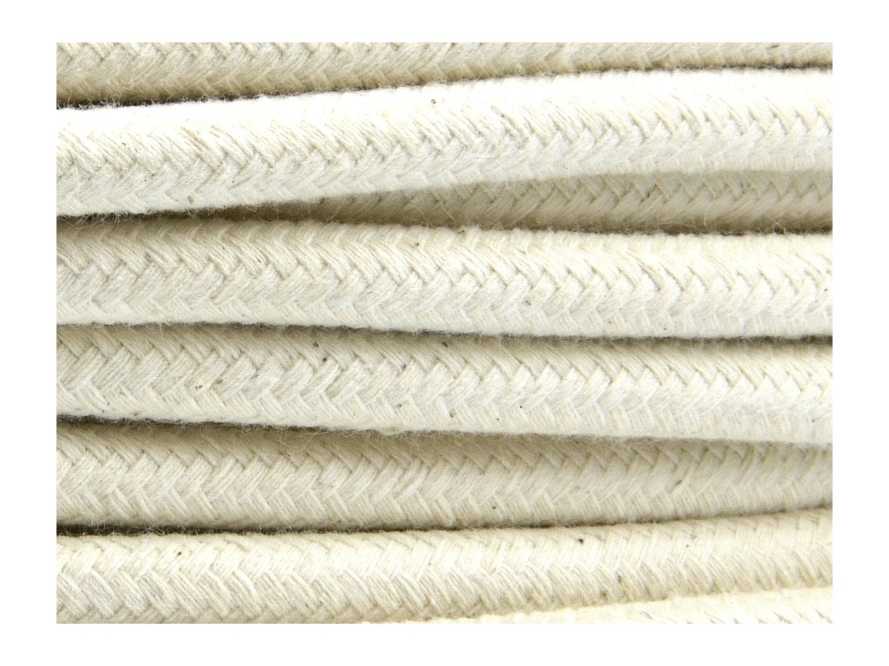 

Kabel przewód w bawełnianym oplocie 2x0,75 biały