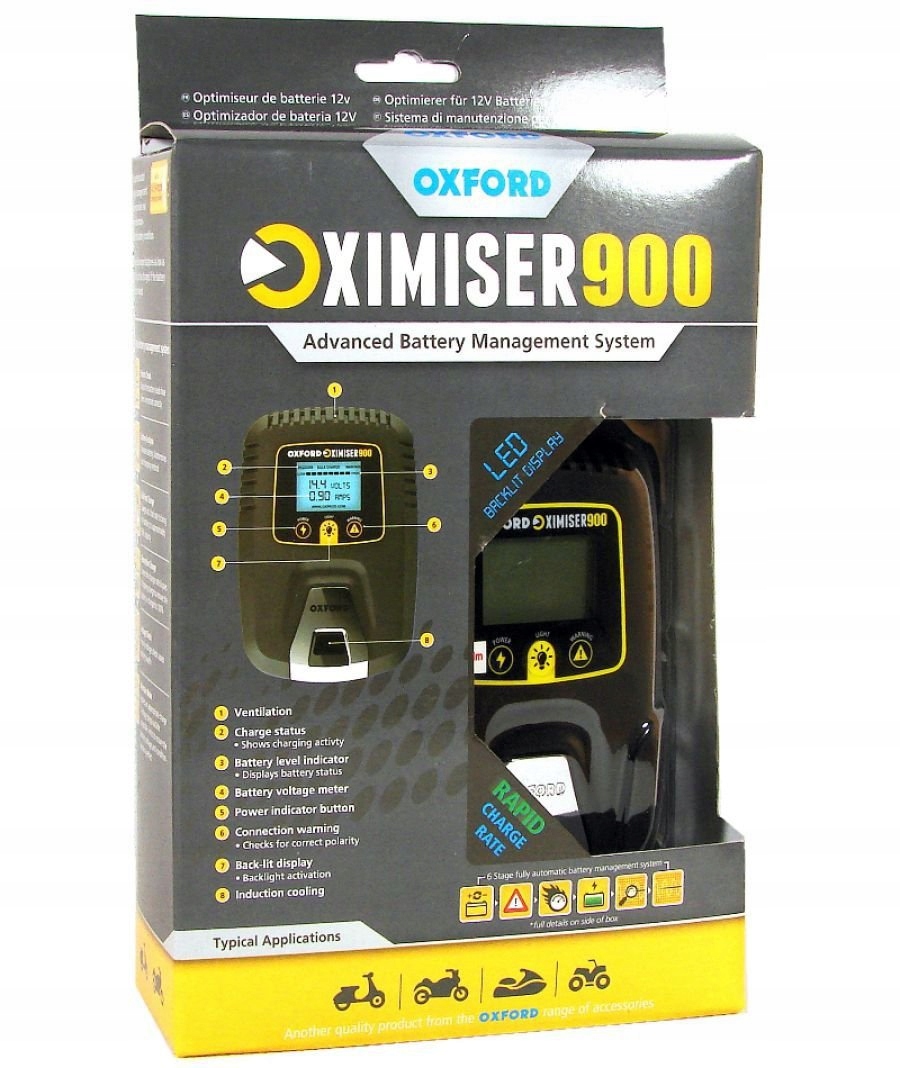 Зарядний пристрій для мотоцикла Oximiser900 LCD випрямляч!