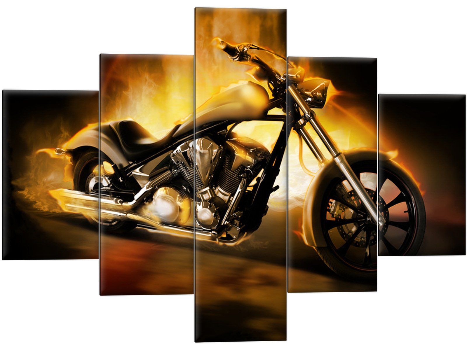 

Obraz Ognisty Motor 100x70 Tryptyk Motocykl Ghost