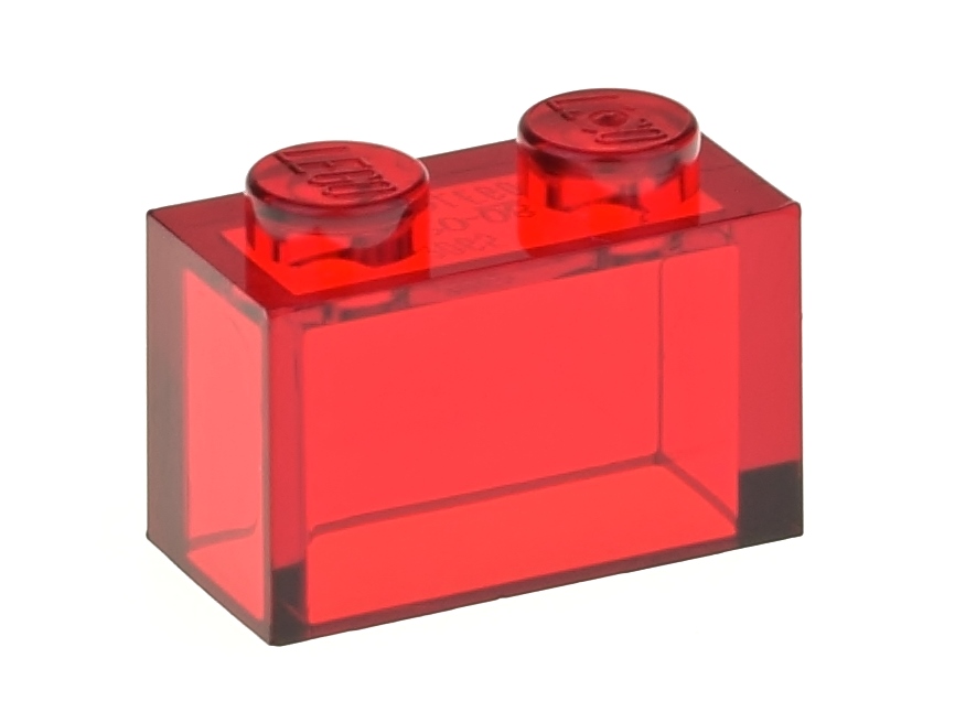 

Lego Klocek zwykły 1x2 3065 czerwony trans 2 szt