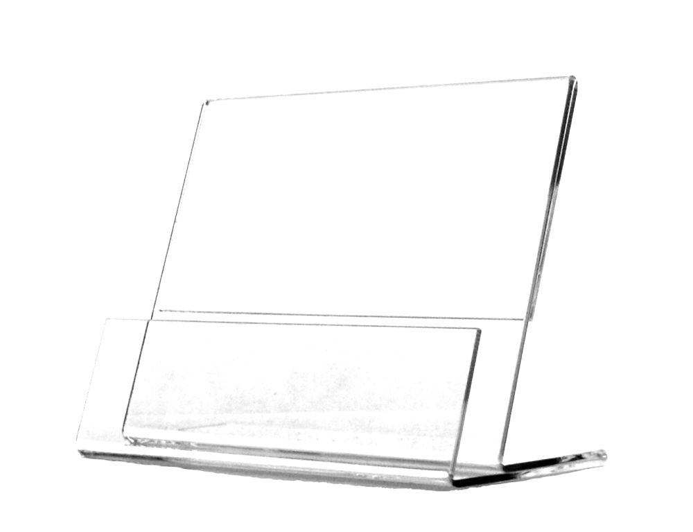 Stojak DL na Ulotki i Informację 2w1 poziom Plexi