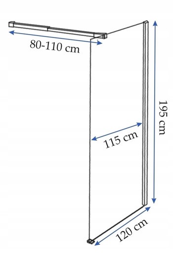 Sprchová stěna AERO 120x195 lehká procházka v řadě REA Aero