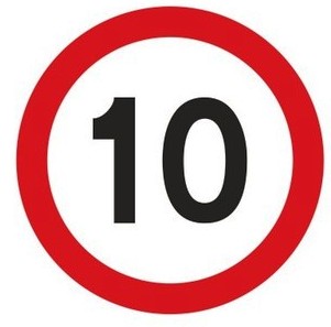 

Znak B33 ograniczenie prędkości do 10 km/h fi 60cm