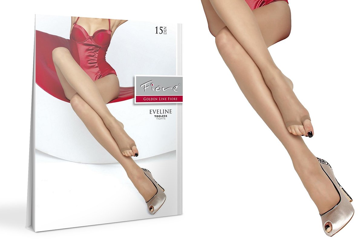 Fiore Golden Eveline 15Den Toeless Tights – ForU Lingerie