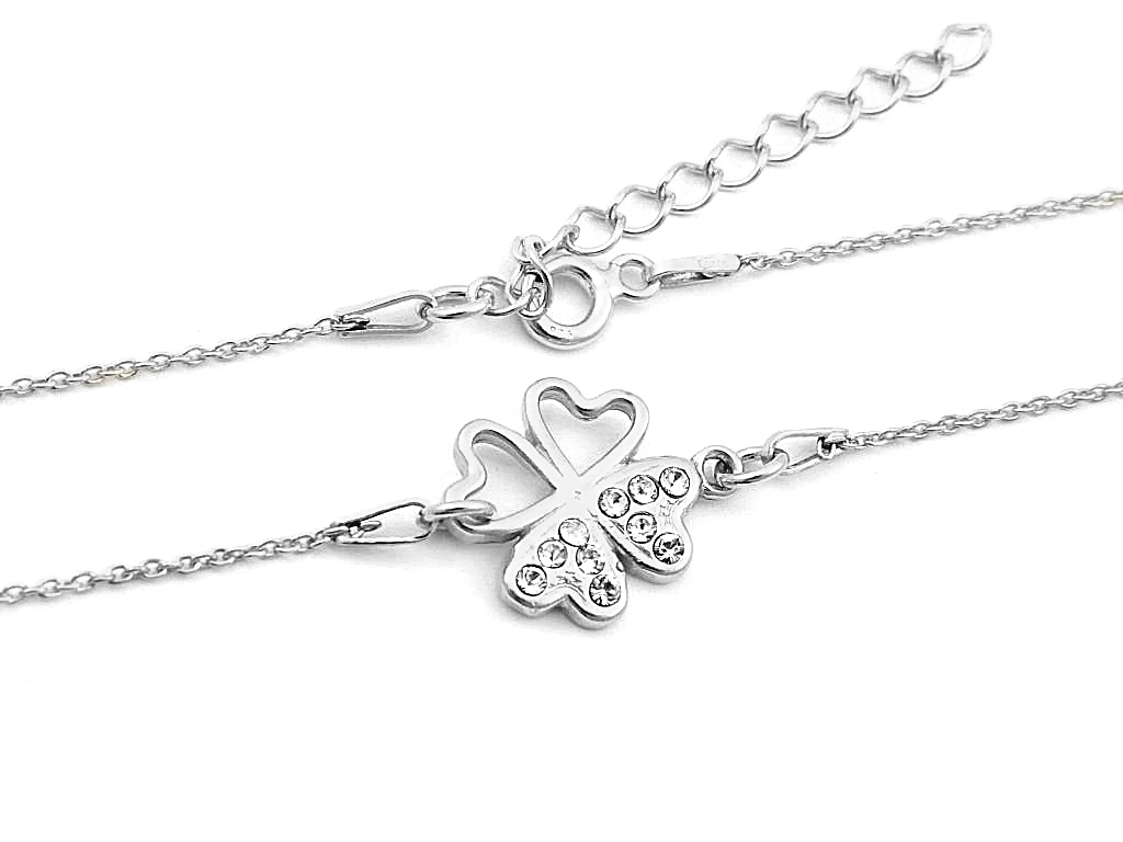 

Srebrna bransoletka Koniczyna elementów Swarovski