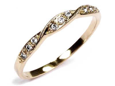 

Złoty 585 pierścionek do Obrączki z Brylant. w.24h