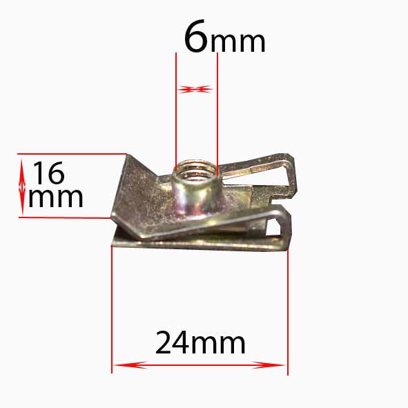SPINKA Z GWINTEM 6MM NAKRĘTKA ZAPINKA KLIPS 18 Strona zabudowy przód