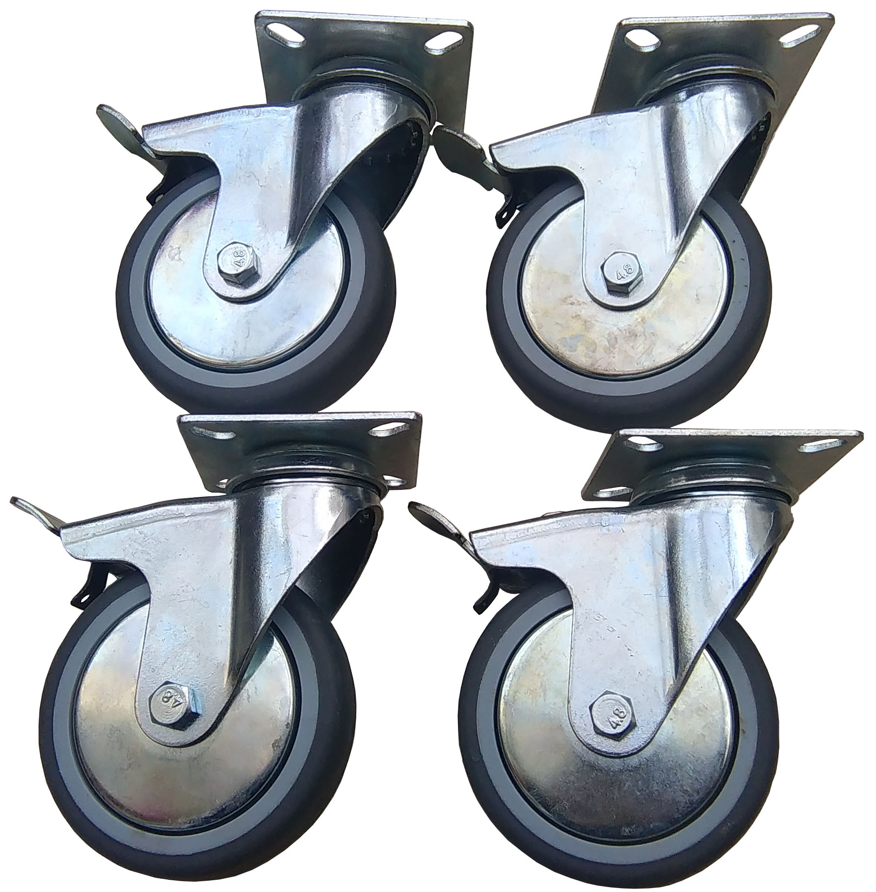 

Zestaw 4 szt Koło kółko koła hamulec 100 mm 320 kg
