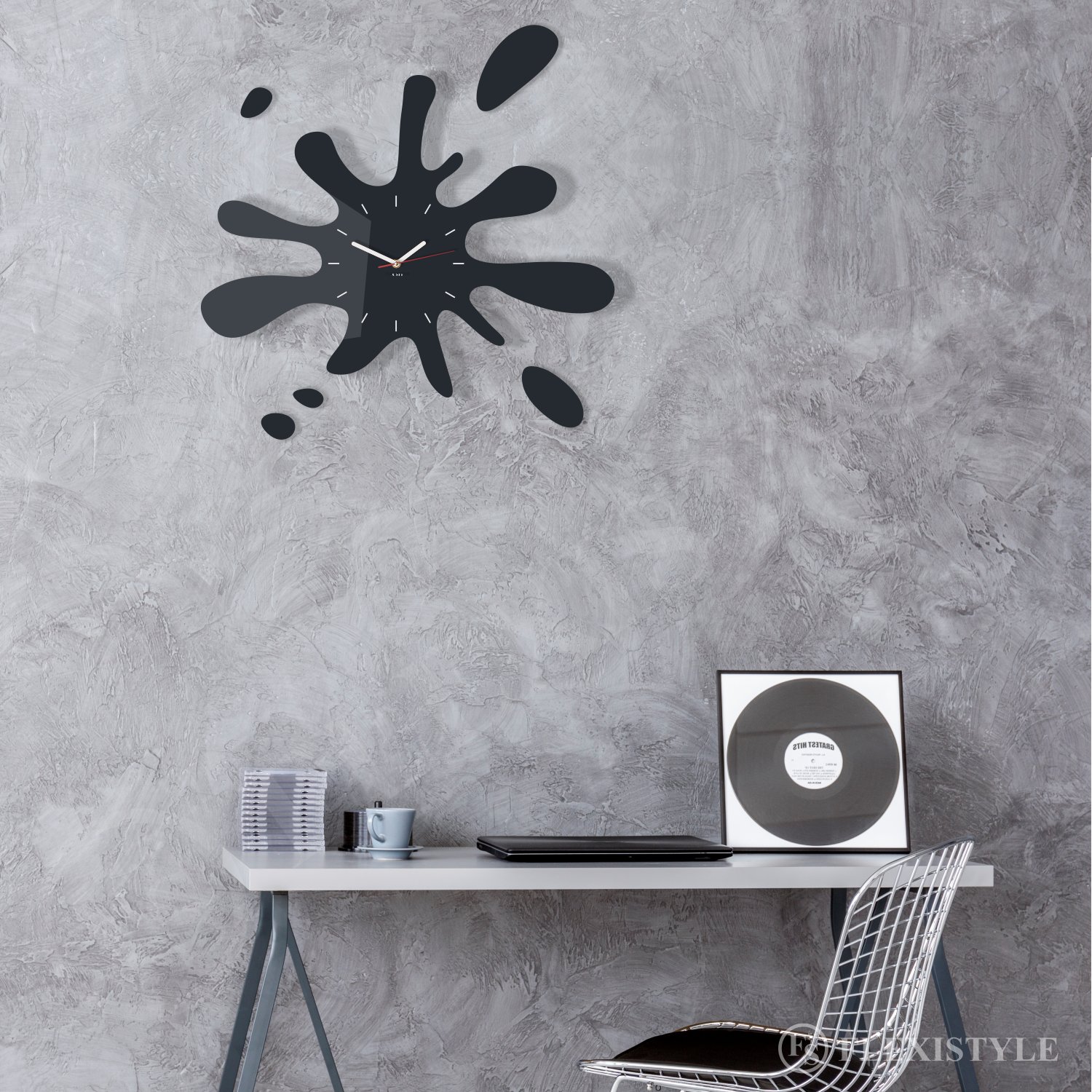 Nowoczesny wielki zegar ścienny KLEKS duży kolory Typ ścienny