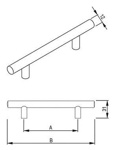 Uchwyt meblowy relingowy 384/464 chrom Marka Rejs