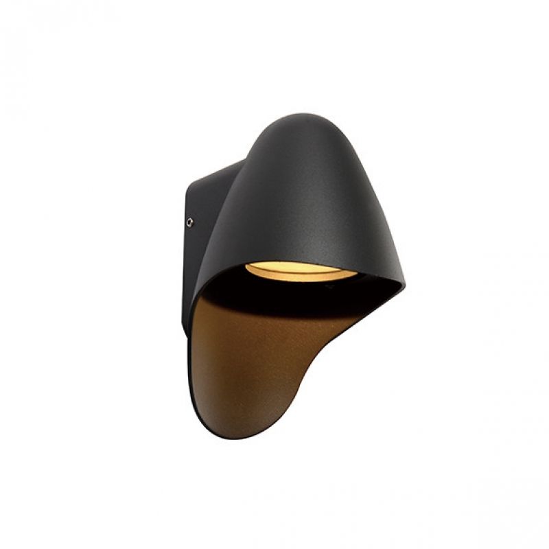 Krásná nástěnná lampa Matera Wall s kapucí do zahrady na terasu, svítící směrem dolů, šedá