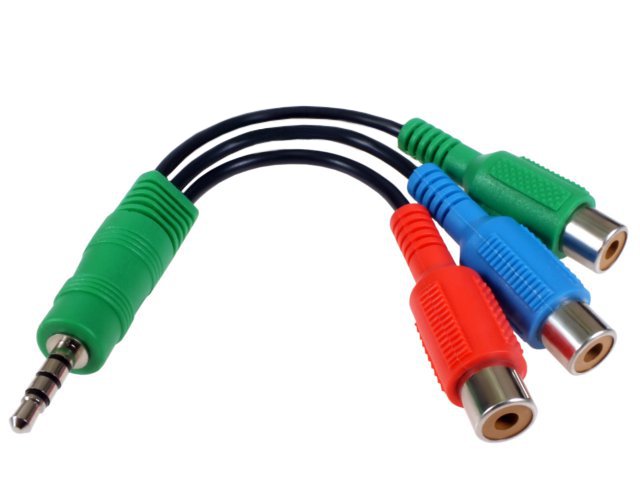 

Adapter na kablu Jack wt. 4 polowy - 3x Rca gn.