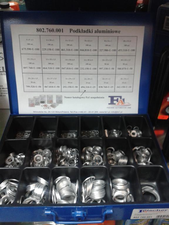 PODKŁADKI ALUMINIOWE 1310 SZT - ZESTAW W WALIZCE