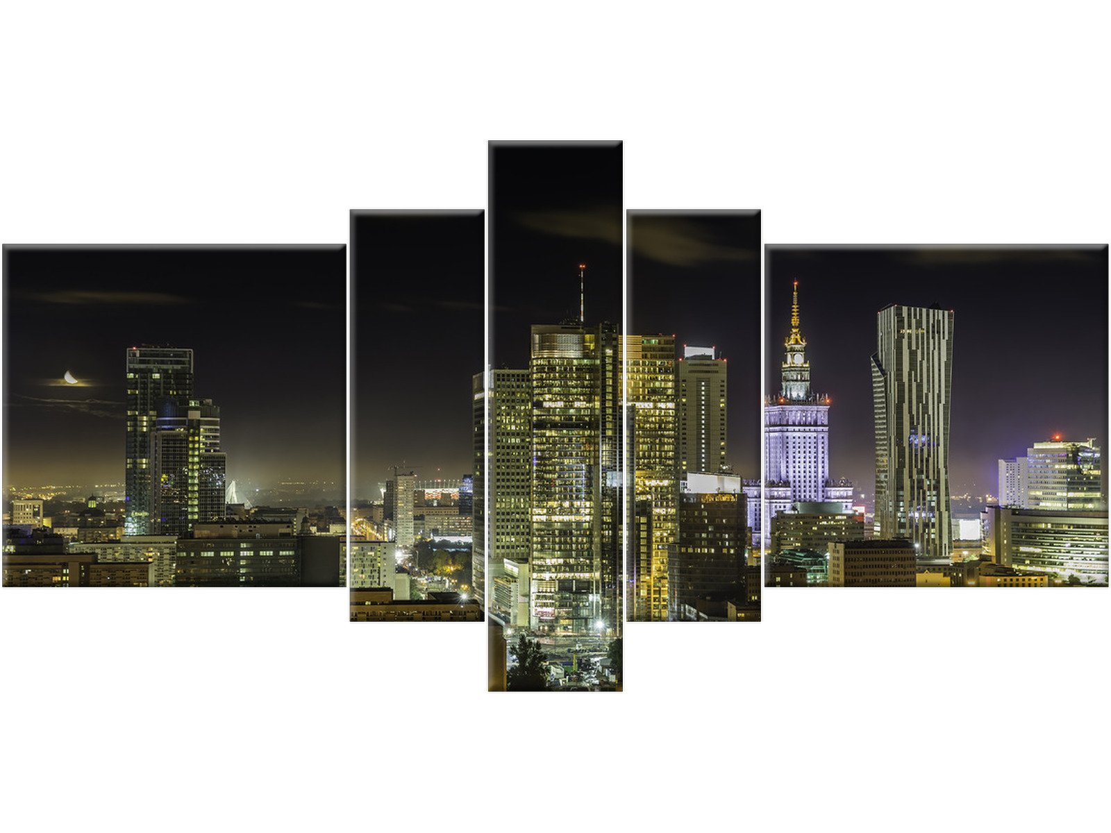 

Warszawa nocą Obraz 160x80 do biura gabinetu 5 ele