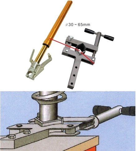 VICE HOLDER FOR PISTONS AND SUSPENSION PIPES