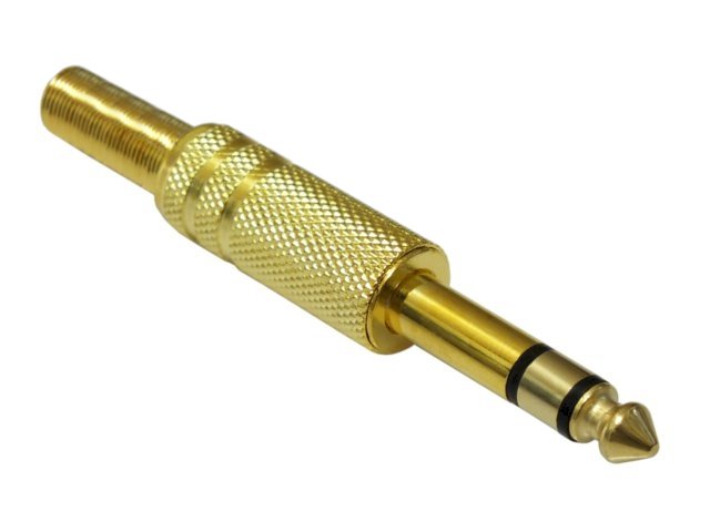 

Wtyk duży Jack 6,3mm Stereo na kabel Gold