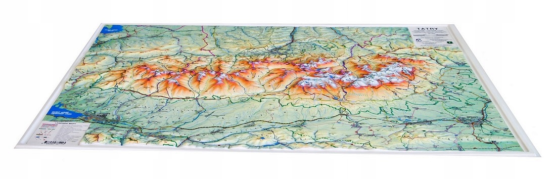 TATRY 3D! DUŻA MAPA PLASTYCZNA TATR TRÓJWYMIAROWA 1:66 666 WYPUKŁA ISBN 9788085781113
