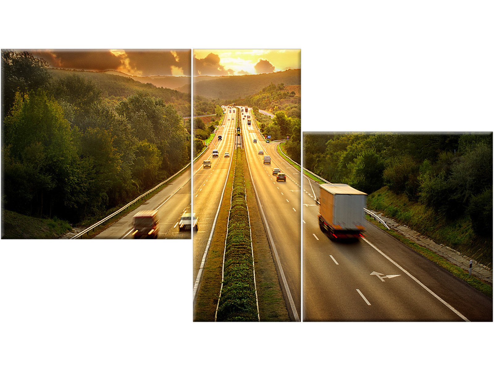 

Autostrada Droga Transport 90x50 Obraz Tryptyk