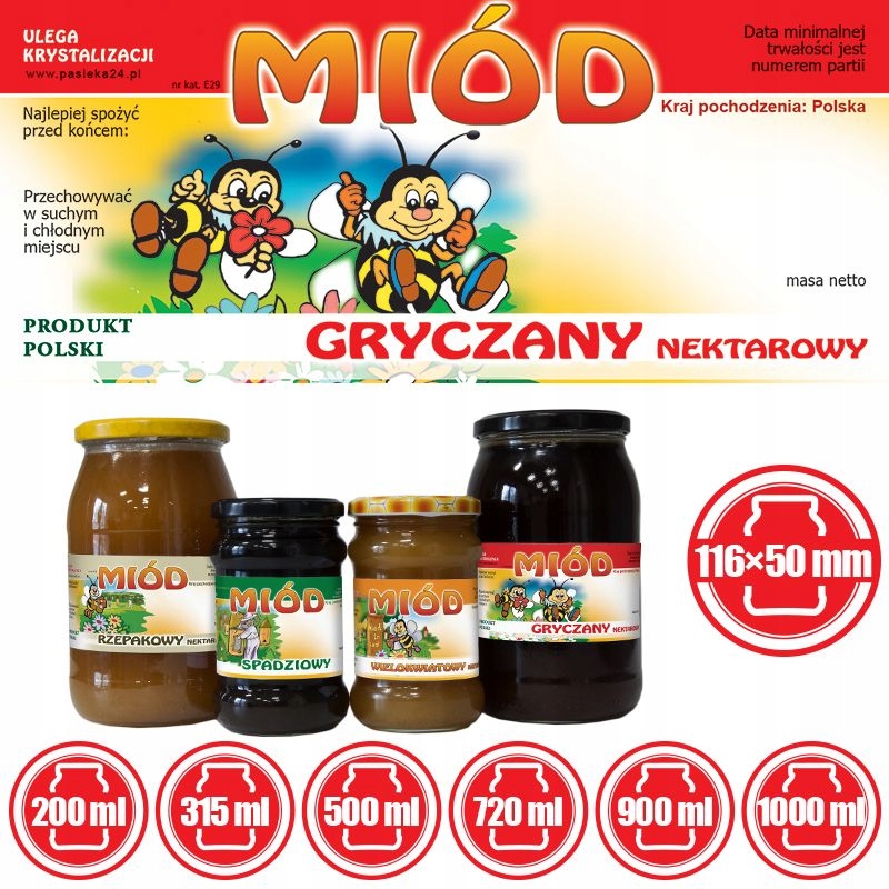 

Etykiety na Miód Gryczany (100szt) wzór E29
