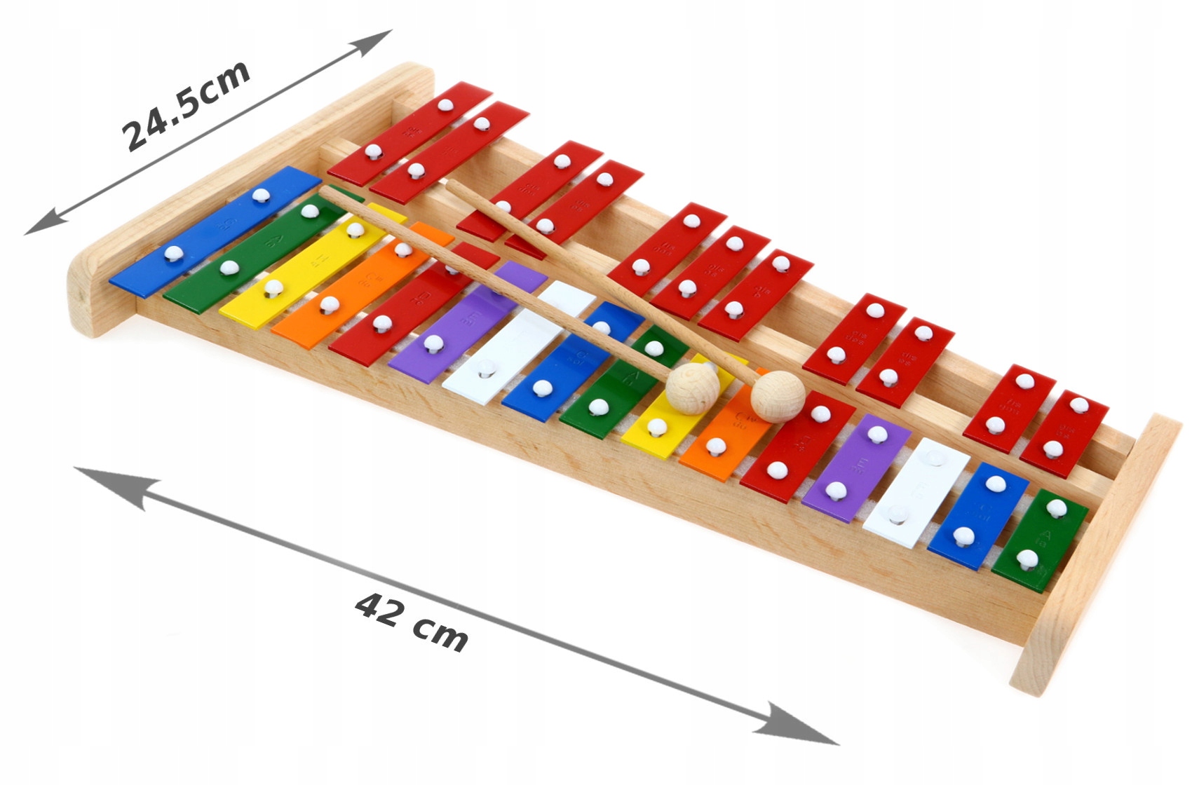DUŻE CYMBAŁKI 27 TONOWE Dzwonki DREWNIANE KOLOR Materiał drewno metal