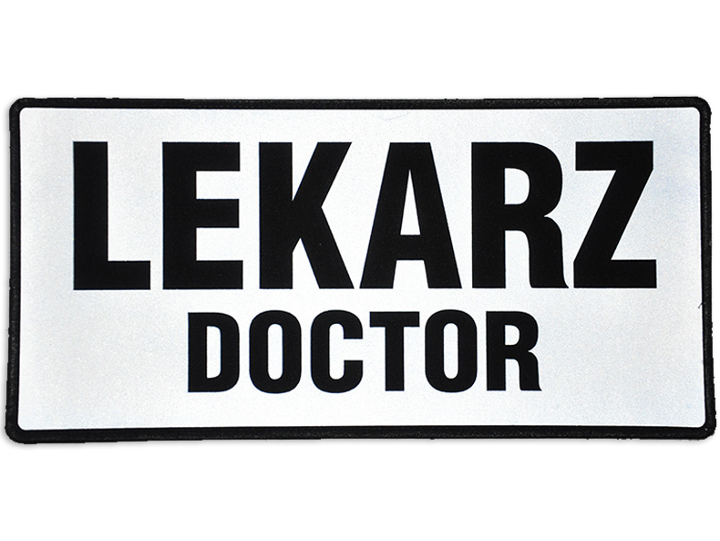 

Emblemat Lekarz Doctor odblaskowy na rzepie 31x15