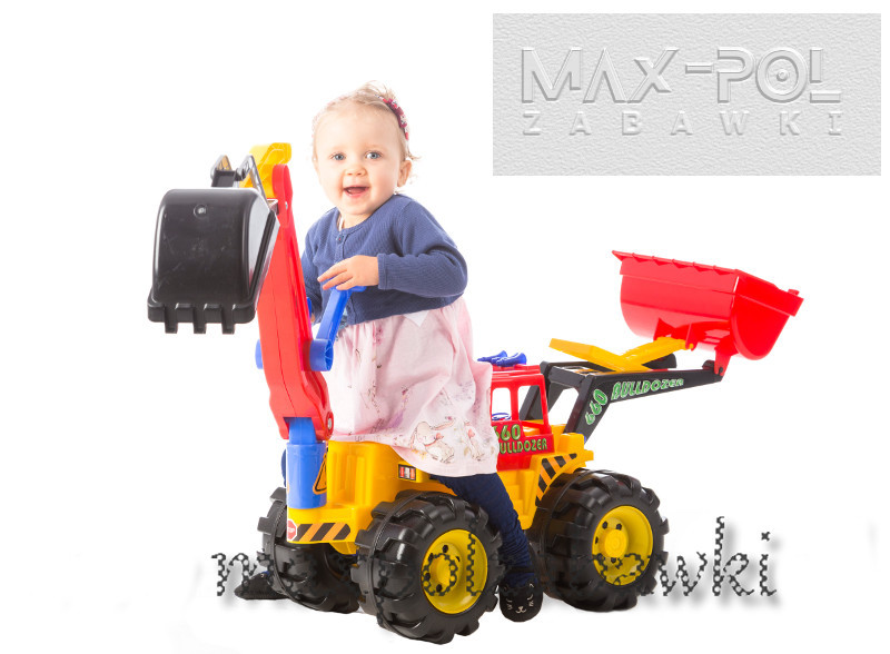 SUPER JAKOŚĆ POLSKI BULDOŻER SPYCH KOPARKA 2 ŁYŻKI Wiek dziecka 18 m +