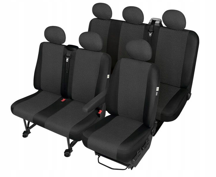 Poťahy na sedadlá 1+2+3 Vw Transporter T6 od roku 2015