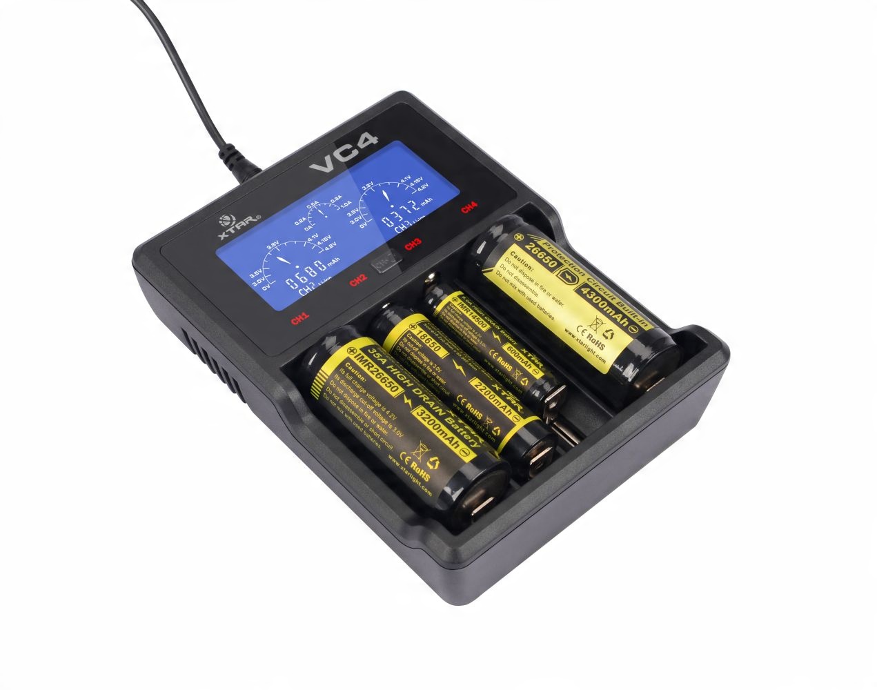 Зарядное устройство XTAR VC4 LCD Li-Ion Ni-Mh 18650 26650 модель Xtar VC4