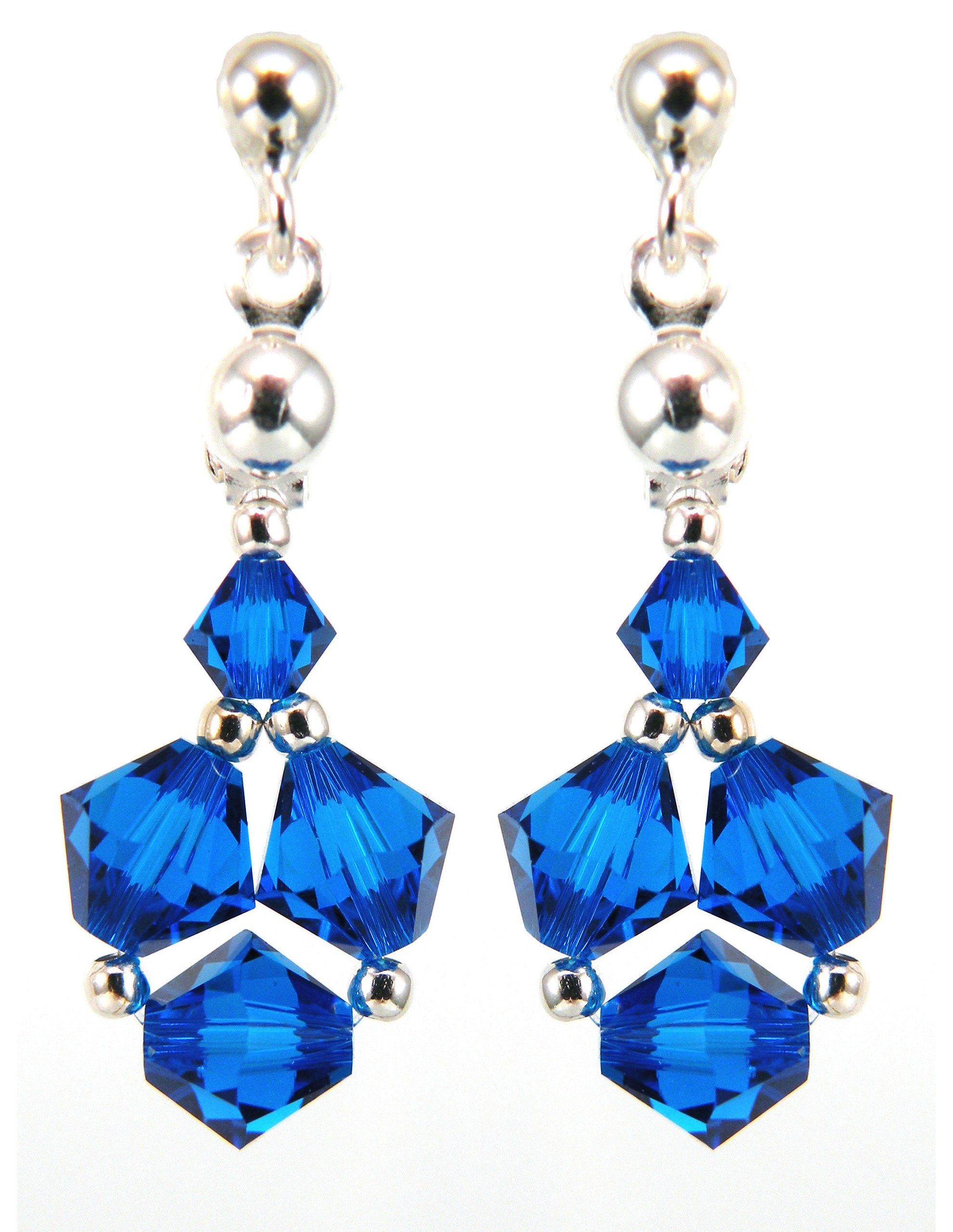 

Kolczyki z kryształów Swarovski niebieskie Blue