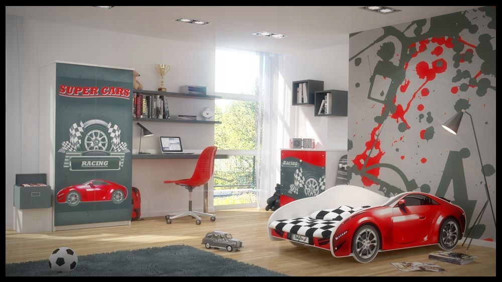 Łóżko dziecięce BABY BOO AUTO S-CAR 150x75 materac Płeć chłopcy