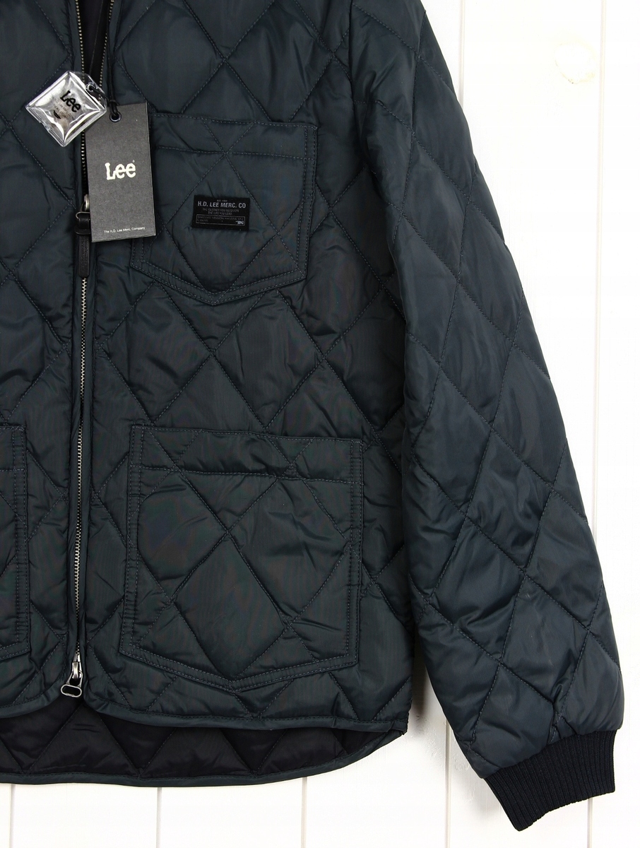 LEE BOMBER QUILTED KURTKA PIKOWANA 50%KACZY PUCH_S Kaptur bez kaptura