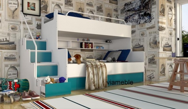 ŁÓŻKO PIĘTROWE JIM 3 MATERAC POKÓJ MŁODZIEŻOWY Płeć chłopcy