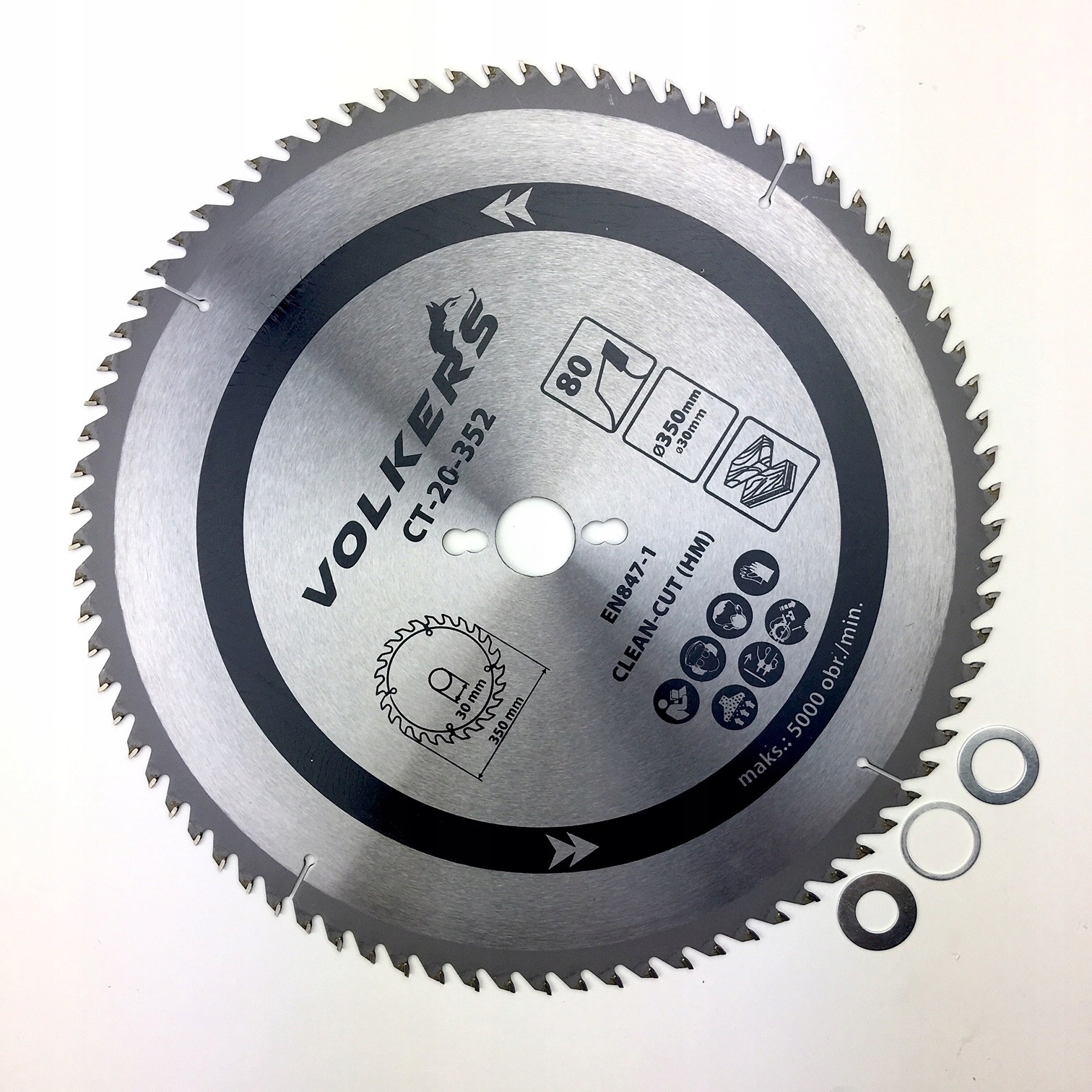 Kotoučová pila na dřevo, 350 x 30 mm T80