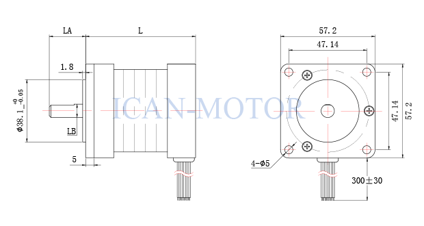 SILNIK BEZSZCZOTKOWY BLDC 125W 24V 3000rpm 0.44N Średnica wału 8 mm