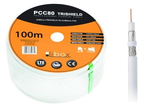 

Kabel Przewód Koncentryczny Antenowy PCC80 Cu Hd