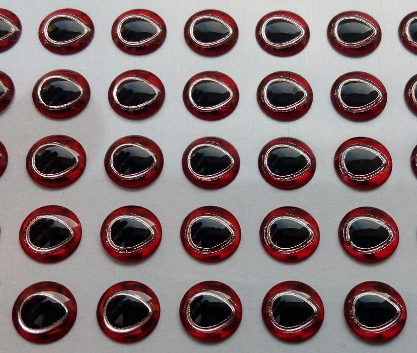 Oczy 3D 3 mm Red-silver (łezki) 10 sztuk