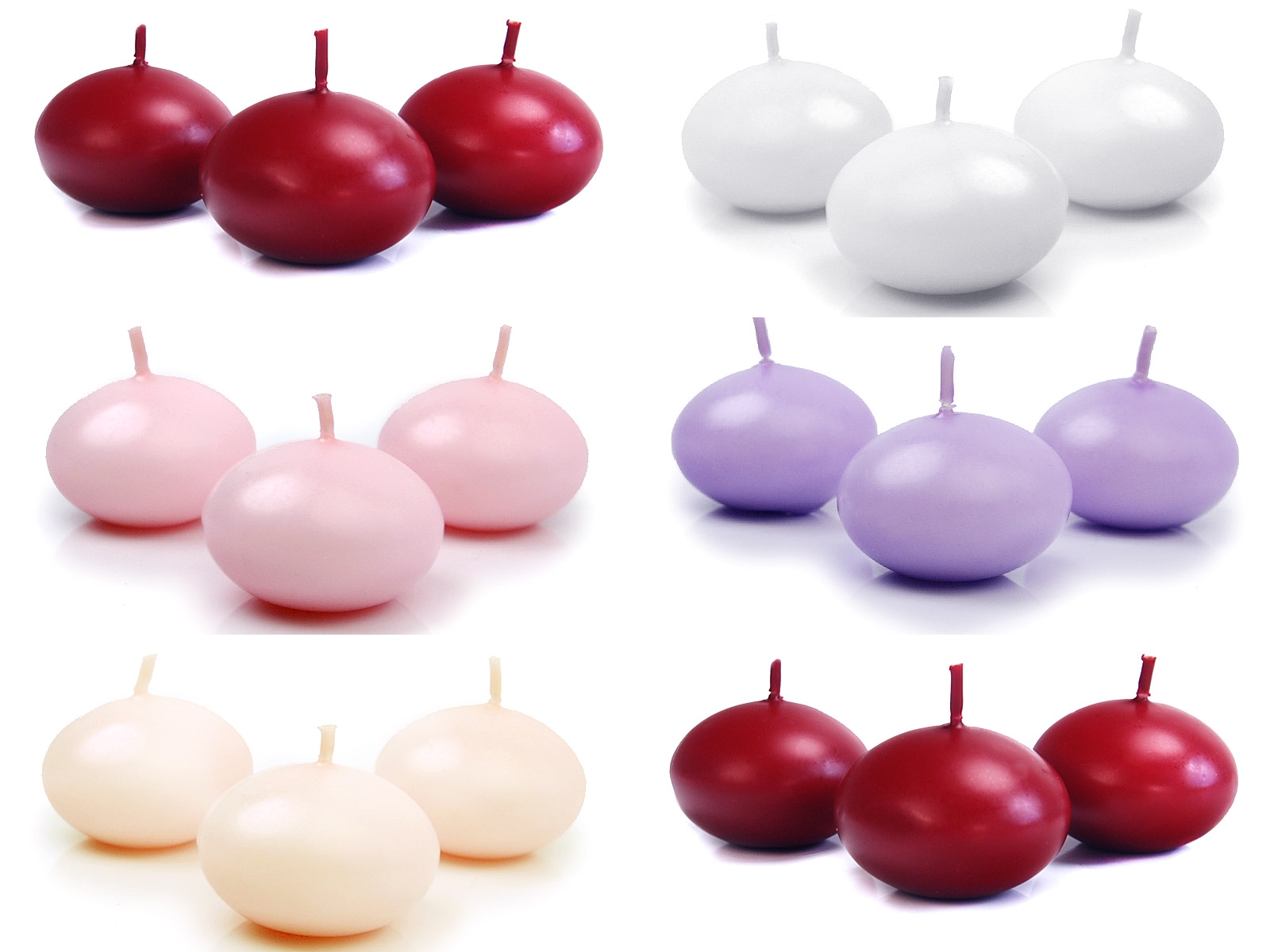 Świeca świece pływające dyski Ślub Chrzest KOLORY Kolor dominujący biały